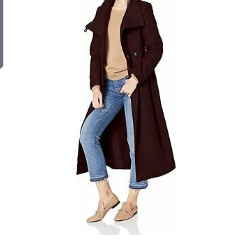 Kenneth Cole Asymmetrical Coat in Rum Raisin